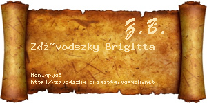 Závodszky Brigitta névjegykártya